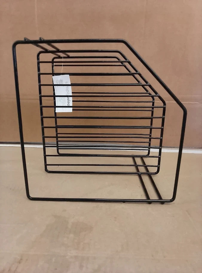 Simplywire 3 Tier Plate Rack Kitchen Cupboard Organiser Black Plastic New