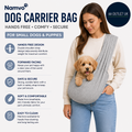 Namvo Dog Cat Carrier Bag Small Hands Free Forward Facing Puppy Design Grey