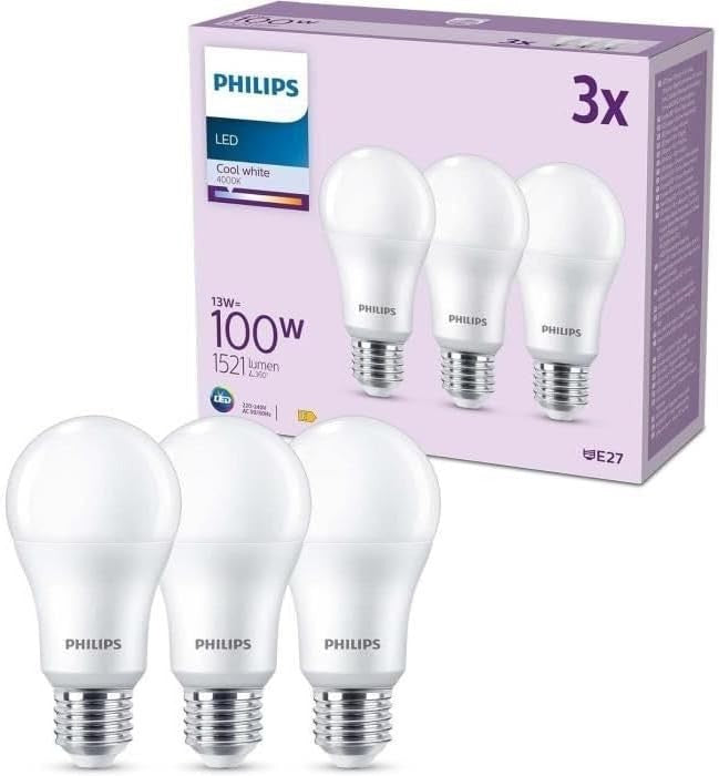 Philips LED Frosted A67 Light Bulb 100W 3 Pack Dimmable Home Indoor Lighting New