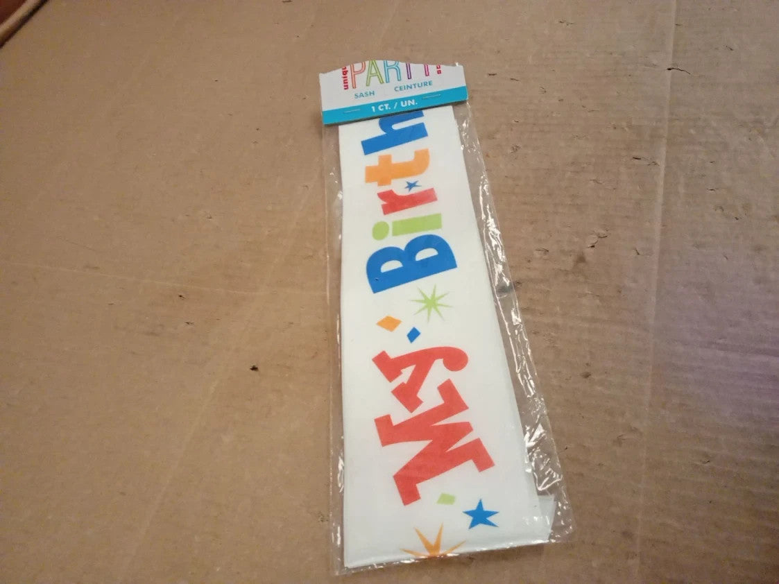 Its My Birthday Multicolor Satin Sash 1Piece Vibrant Eye Catching Design New