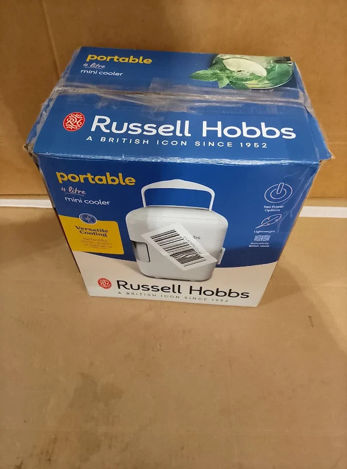 Russell Hobbs RH4CLR1001 4L 6 Can Portable Mini Cooler Warmer For Drinks New