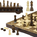 Peradix Magnetic Chess Checkers Set 15 Inch Wooden Foldable Board Game New