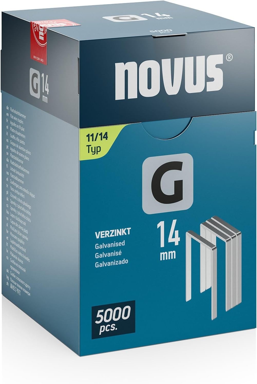 NOVUS TOOLS 14mm Flat Wire Staples 5000 Type 11/14 Gray Bulk Pack For Films New