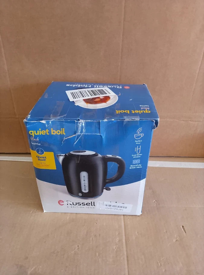Russell Hobbs Black Stainless Steel Electric 1.7L Cordless Kettle 3kw New