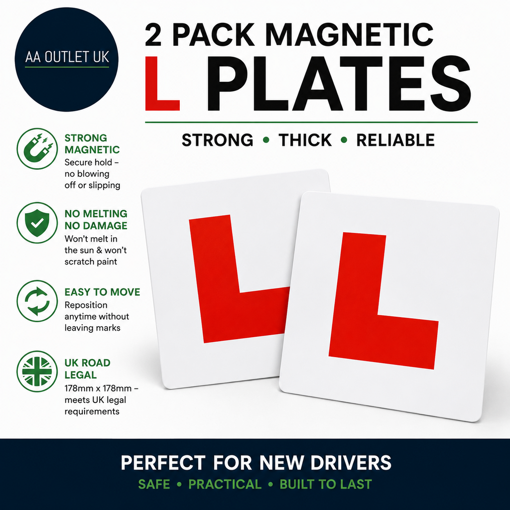 ARVO 2 Pack Magnetic L Plates Cars Strong & Thick Learner Plates No Melting