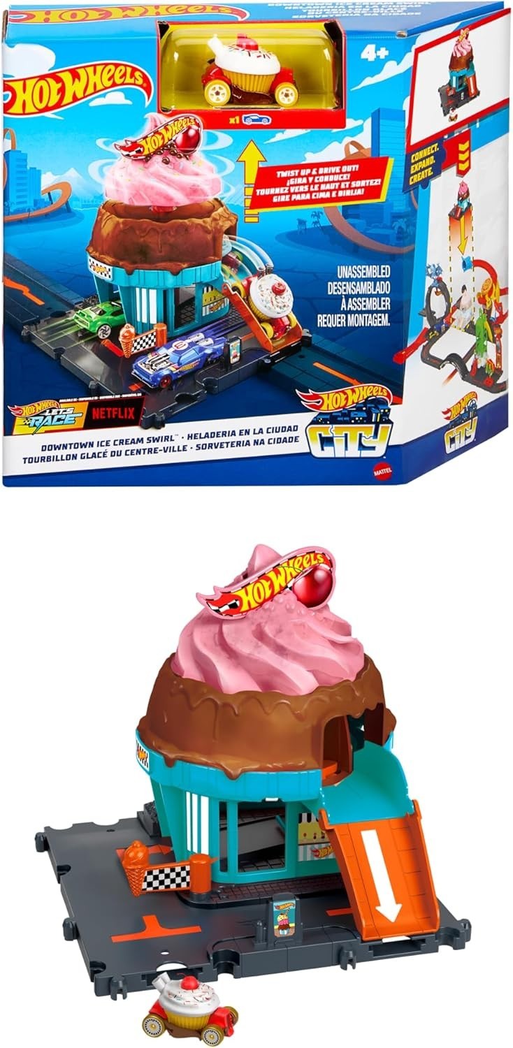 Hot Wheels Lets Race Netflix City Track Set 1 Hot Wheels Car Track Play 4+ New