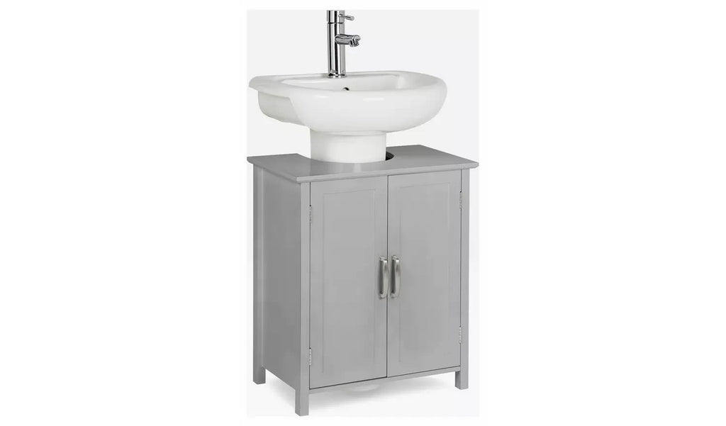 Argos Home Tongue Groove Under Sink Unit Grey Bathroom Storage Cabinet New