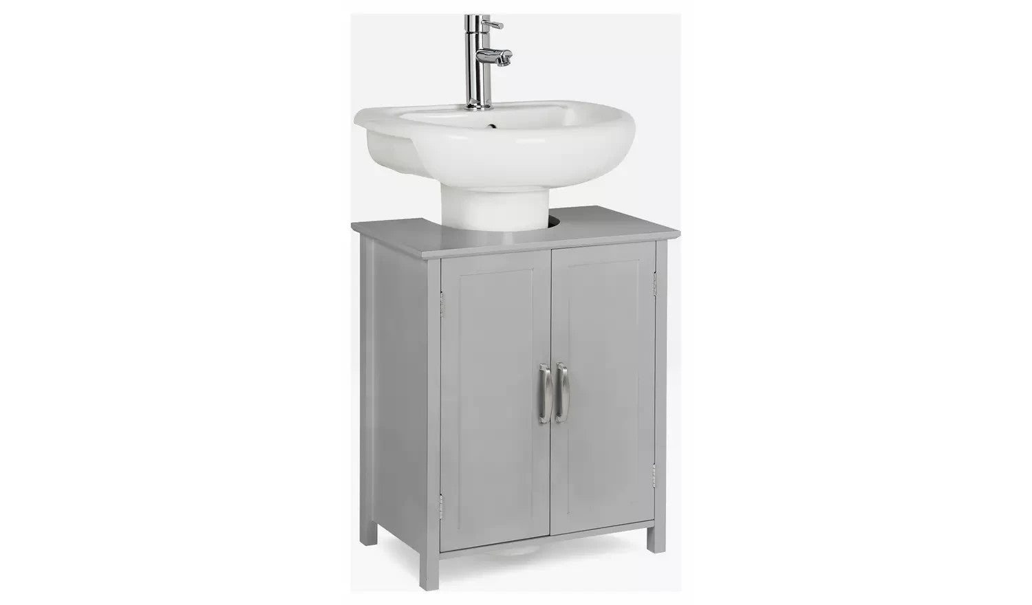 Argos Home Tongue Groove Under Sink Unit Grey Bathroom Storage Cabinet New