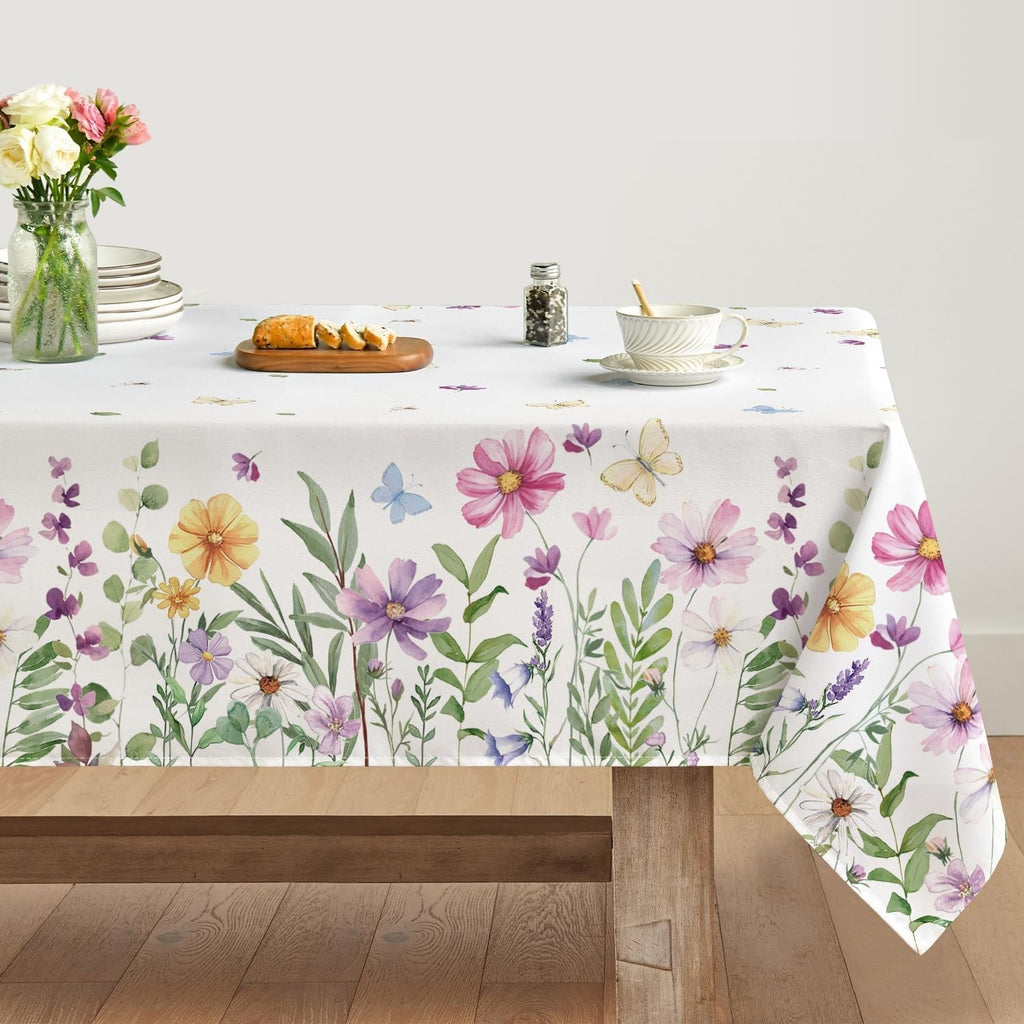 Artoid Mode Flower Butterflies Spring Decoration Table Cloth Round 140x220cm New