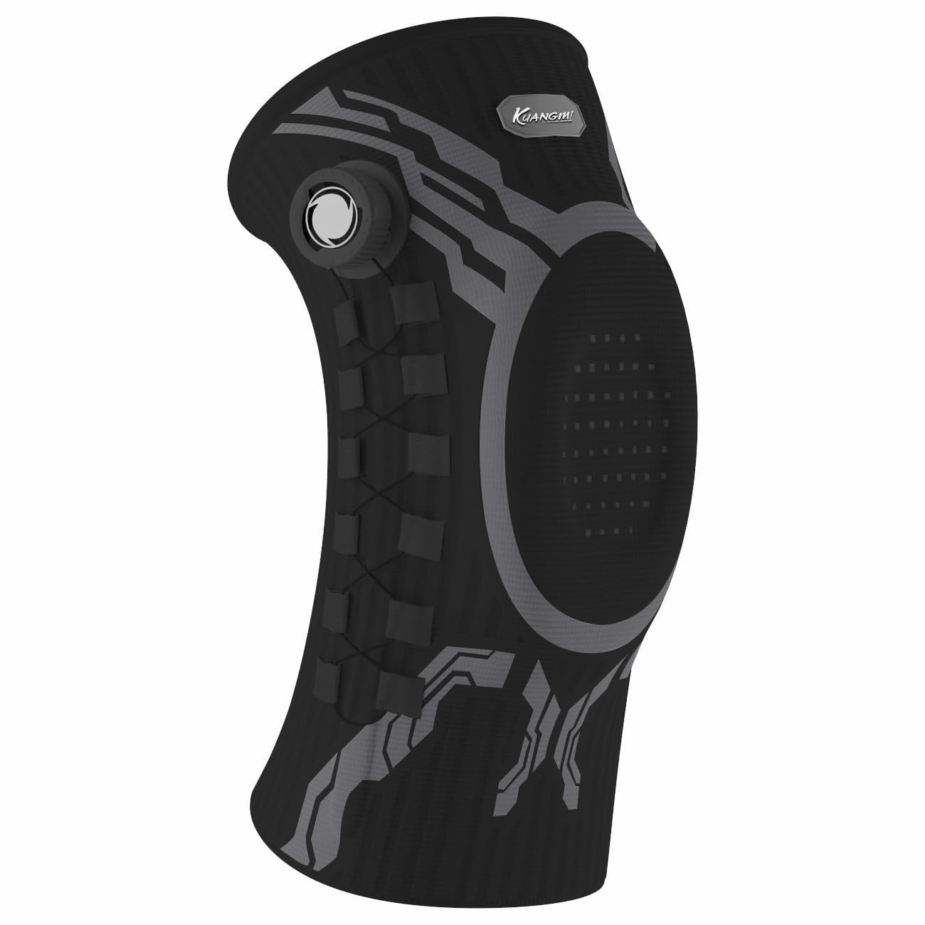 Kuangmi Knee Brace Adjustable Compression Mechanical Knob Pain Relief XL Black