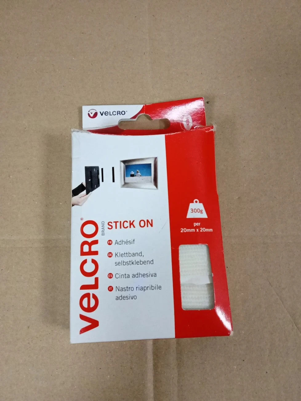 Hook Loop Brand VEL60210 Stick On Fasteners Perfect 20mmx1m White Nylon New