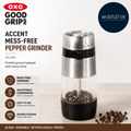 Oxo Good Grips Accent Mess Free Pepper Grinder Stainless 22.25wx5.5h Silver