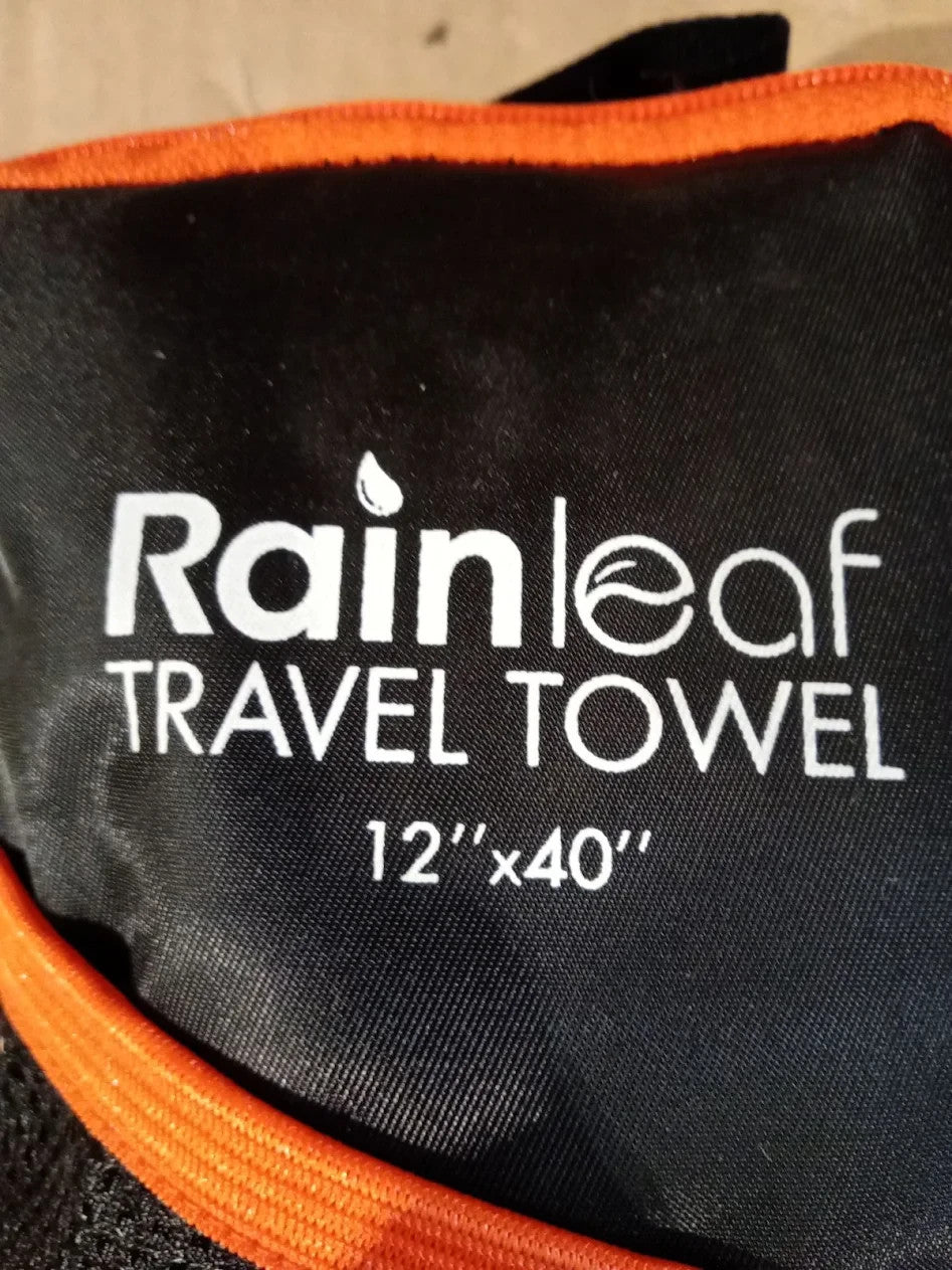 Rainleaf Microfiber Travel Towel Quick Dry Swimming Ultra Compact 12"x40" New