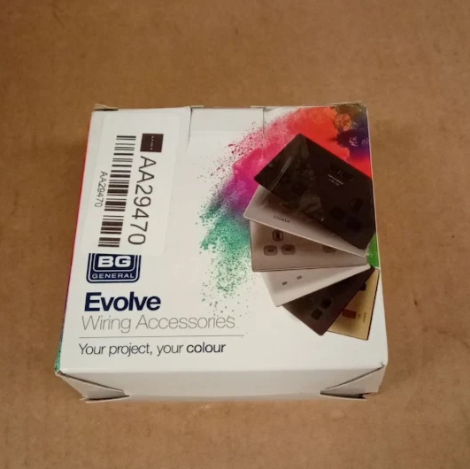 BG Evolve Double Light Switch 2 Way Screwless Black Chrome PCDBC42B Design New