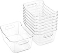 Tiawudi 8 Pieces Plastic Storage Bins Multi Use Pantry Organizer Containers New