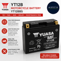Yuasa YT12B 12V 10Ah AGM Motorcycle Battery Sealed Maintenance Free YT12BBS New