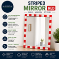 Habitat Striped Red Resin Square Wall Mounted Mirror Hinge 51x51cm