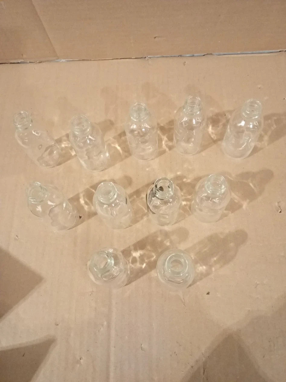 ASelected Mini Glass Shot Bottles 11 Pack 60ml Reusable Leak Proof Juice Milk