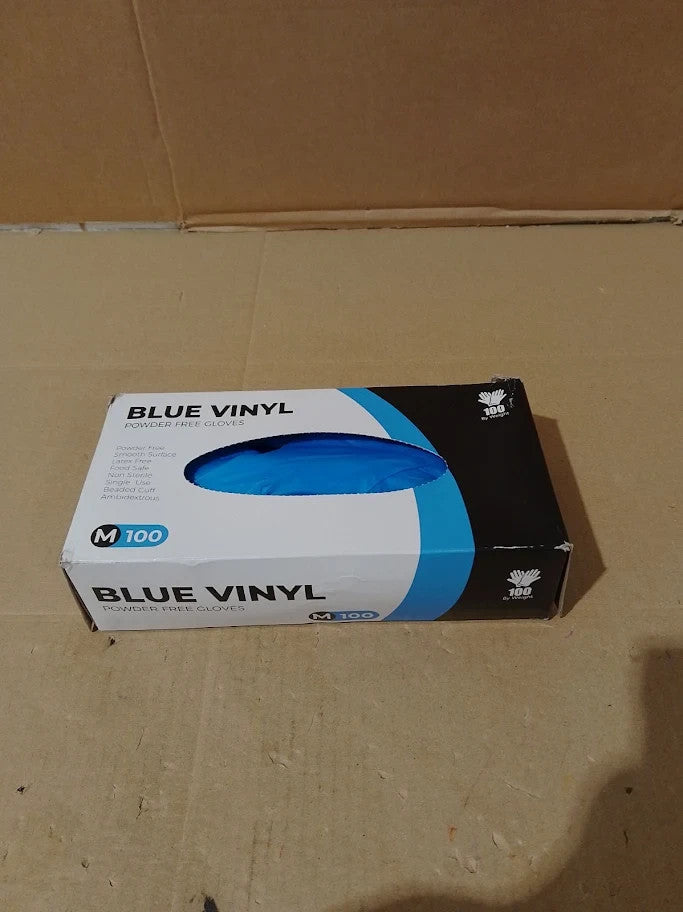 PRAIMA Blue Disposable Gloves 100Pack Latex Free Powder Free Vinyl Medium New