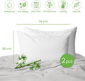 Pillow Protector 2 Pieces 48x74cm 100% Bamboo Triple Layer Solution Zip New