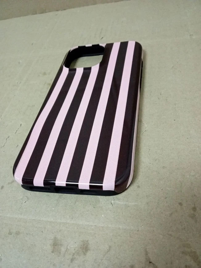 Burgundy Pink Stripes Vertical Aesthetic Trendy Case iPhone 16 New