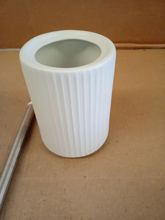 Argos Home Ribbed Toilet Brush Holder 14.7cm 40x10.5x10.5cm White New