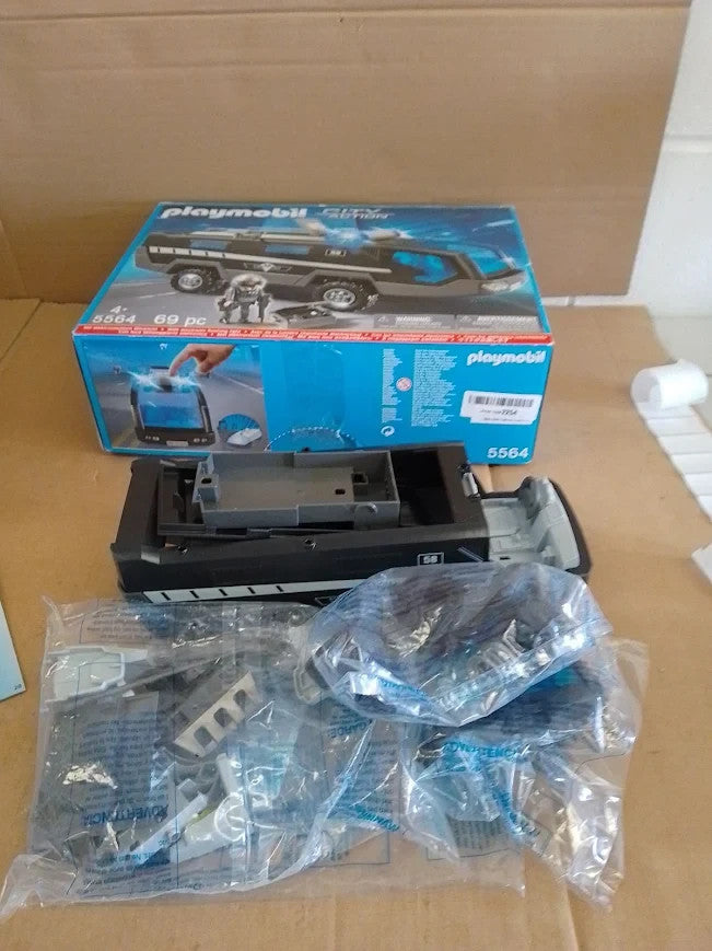 Playmobil 5564 City Action Police Tactical Unit Command Vehicle Lights 4+ New