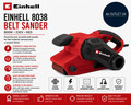 Einhell 8038 Banda Electronica Belt Sander 800W 230V Red Extra Coarse Corded