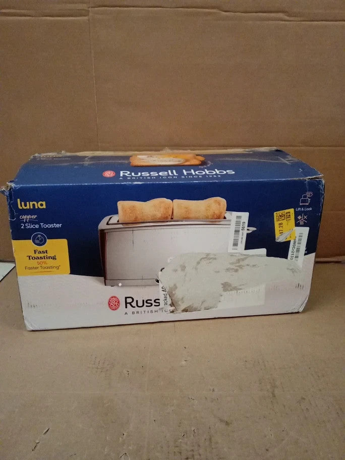 Russell Hobbs Long Slot 2 Slice Luna Toaster With Faster Toasting Technology New