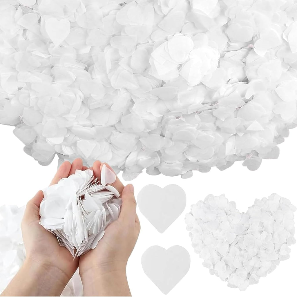 Biodegradable 100g Heart White Wedding Biodegradable Paper Confetti 2.5cm New