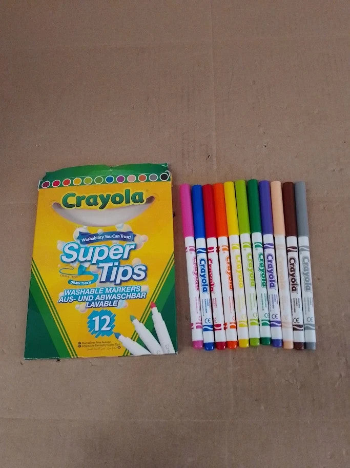 CRAYOLA Super Tips Washable Markers Assorted Colours Premium Felt Tip Pens New