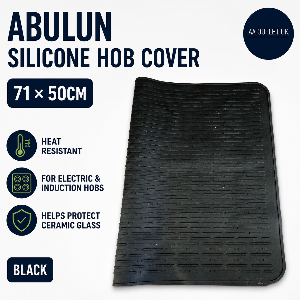 Abulun 71x50cm Black Silicone Stove Glass Top Cover Hob For Electric Cookers