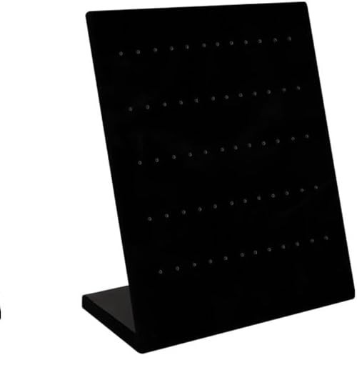 Earring Display Stand Black Velvet Jewelry Organizer With 60 Slots New