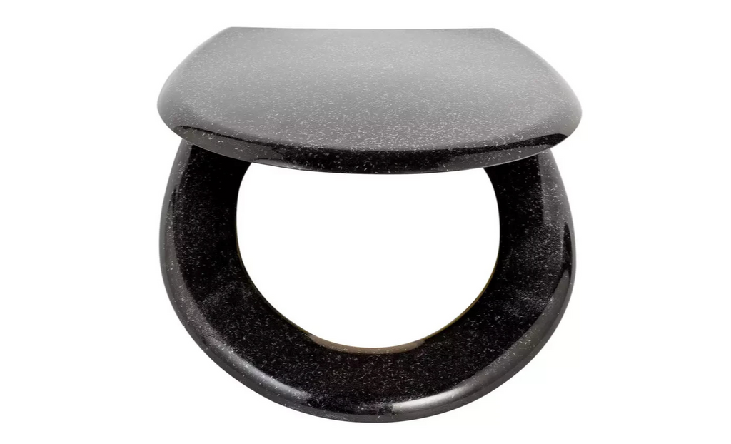Argos Home Black Glitter Slow Close Toilet Seat Bathroom Replacement Design New