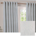 Yard Furn Hebden Eyelet Pair Ultra Soft Lined Striped Curtain 2.29x1.68m New