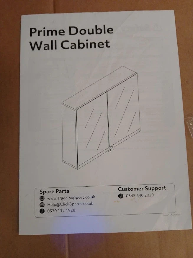 Argos Home Prime 2 Door Mirrored Bathroom Cabinet Wall Mounted Storage Unit