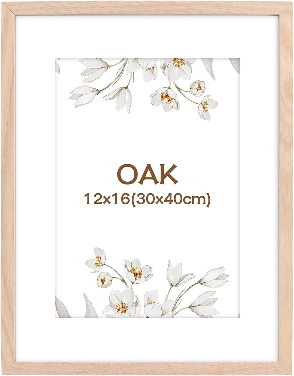 Kollyseek Oak Picture Frame 30x40cm Natural Wood Poster Frame White Mount New