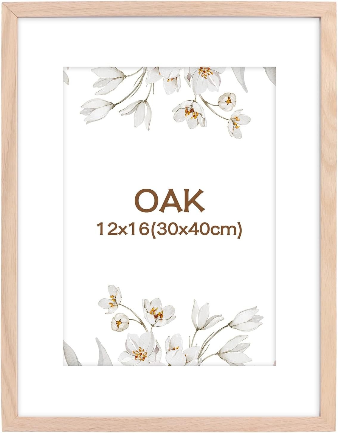 Kollyseek Oak Picture Frame 30x40cm Natural Wood Poster Frame White Mount New