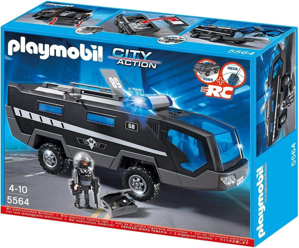 Playmobil 5564 City Action Police Tactical Unit Command Vehicle Lights 4+ New