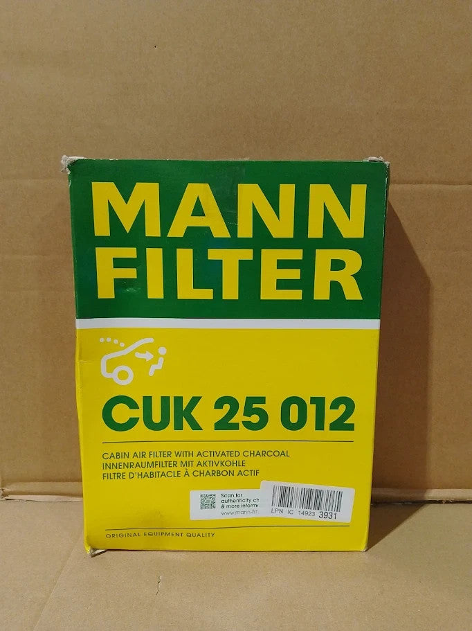 Mann Filter CUK 25 012 Cabin Air Filter Pollen Cars Vans 9.84x7.13x1.38in New