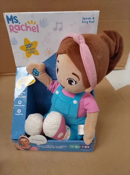 Ms Rachel Official Speak Sing Doll 16in Tall Interactive Toy 4 Songs 3+