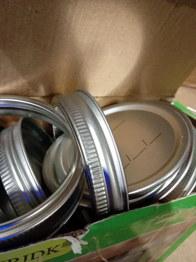 28pc Canning Lids With Rings For Mason Wide Mouth Jars Bands Grade Material New