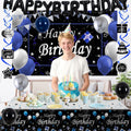 Navy Blue Black Birthday Decorations Balloons Banner Backdrop Party Supplies New