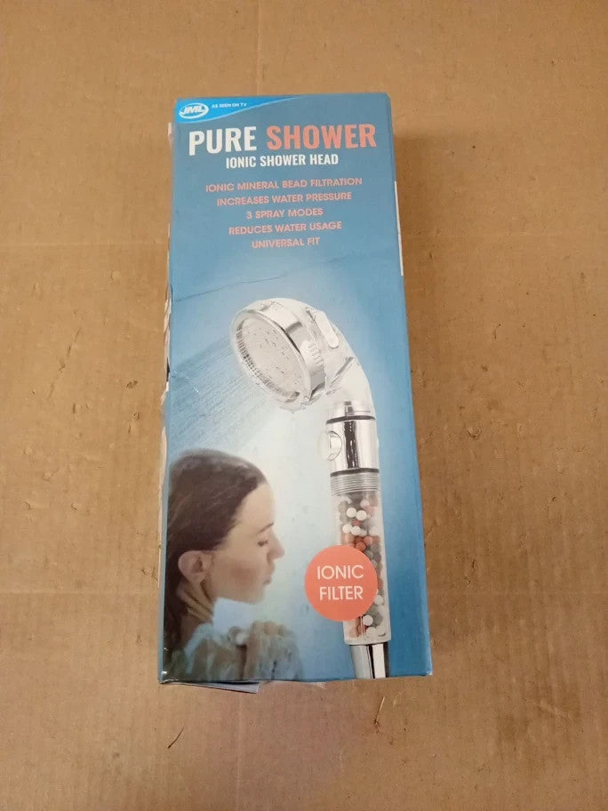 JML 3 Function Pure Shower Ionic Head Mineral Bead Filtration Chrome New