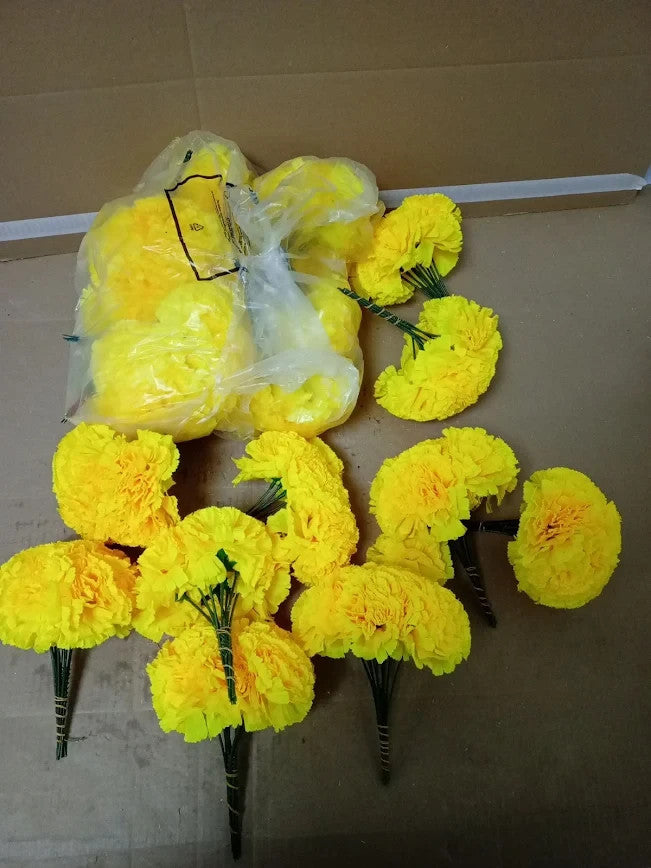 Royal Imports Yellow Silk Carnations Artificial Fake Flower Bouquets New