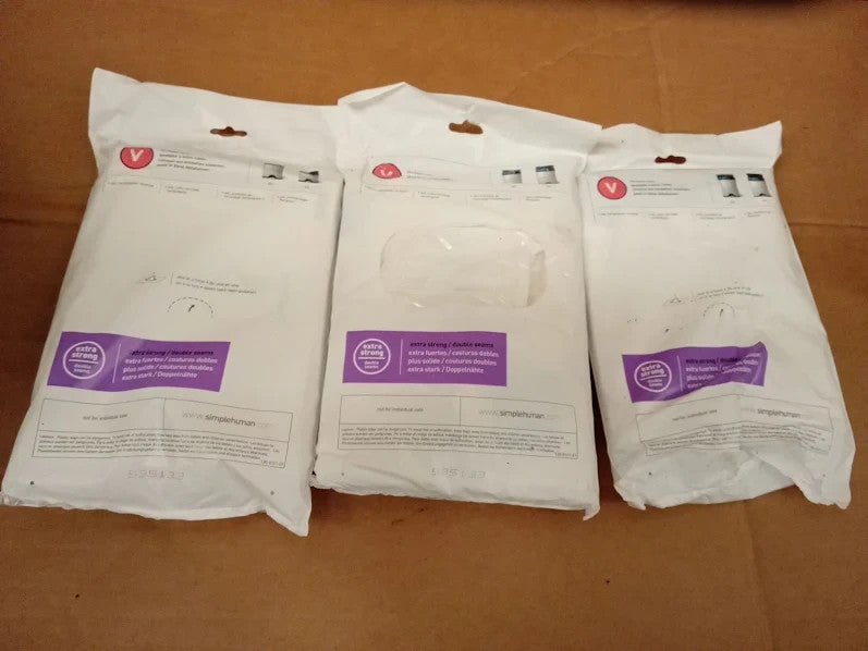 Simplehuman Code V Custom Fit Bin Liner Bulk Pack White Plastic 16-18L New
