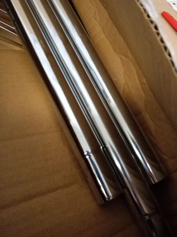 Argos Home Shower Organiser Pole Metal Made 250.5x18.5x23cm Chrome New