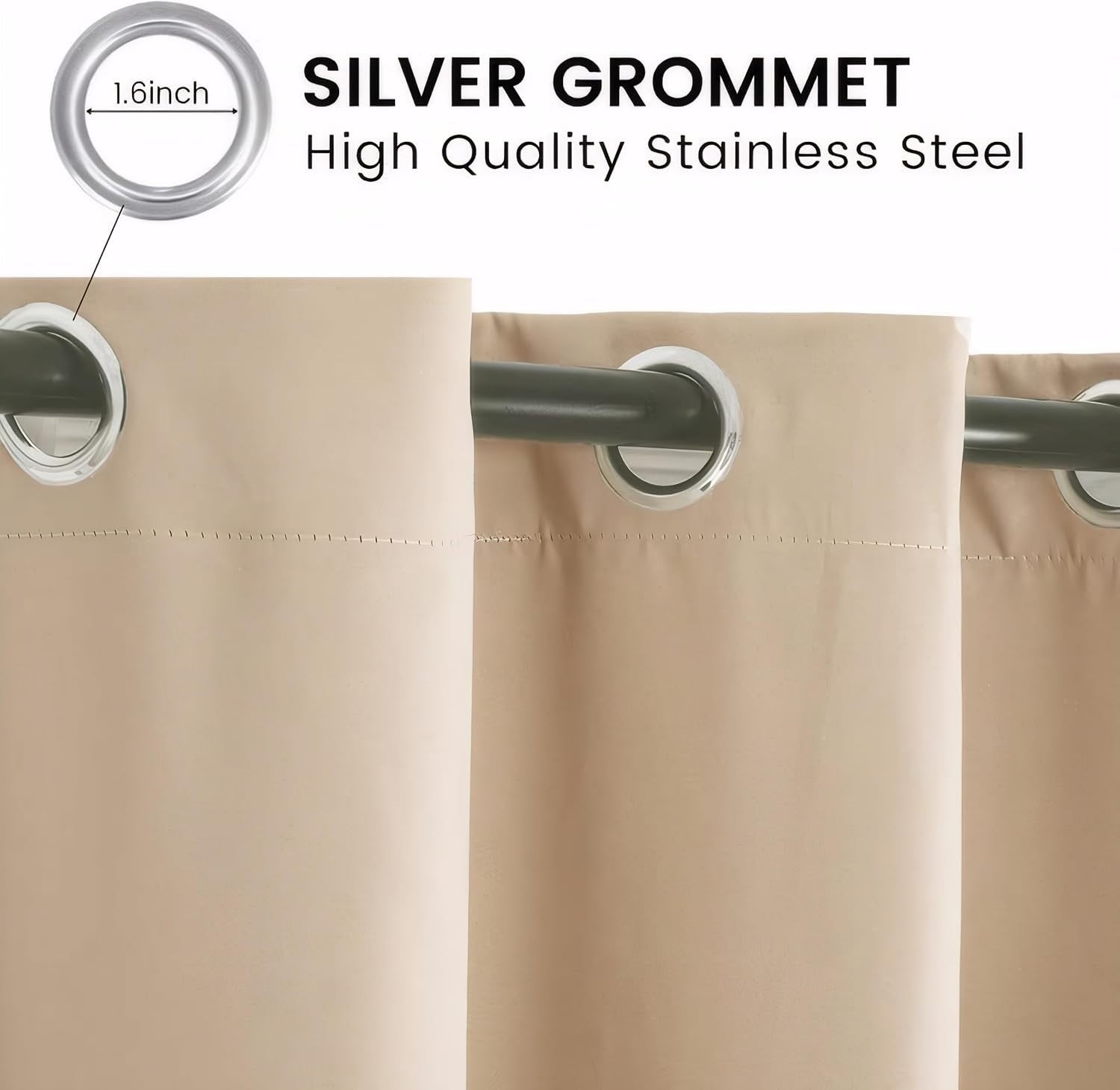 Livego Outdoor Curtains Waterproof Grommet Top Bottom 2 Panels 100x84in New