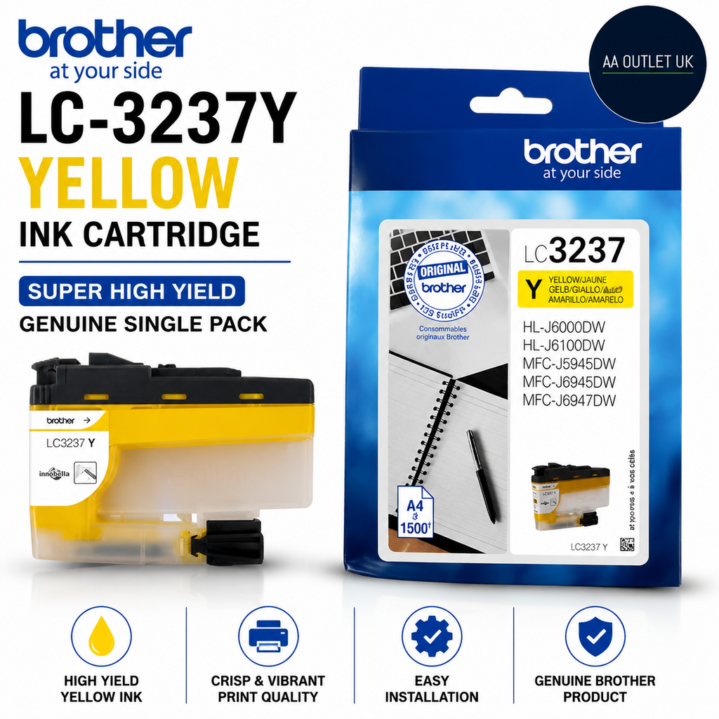 Brother LC-3237Y Yellow Ink Cartridge Super High Yield Genuine Single Piece