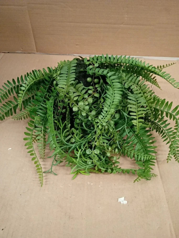 Briful 13.8in Artificial Hanging Plant Hemp Rope Fake Plants Boston Fern Hanging